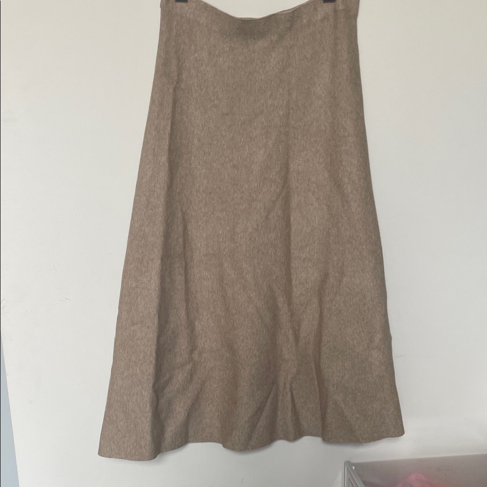 Milano Elegant Tan A-Line Skirt